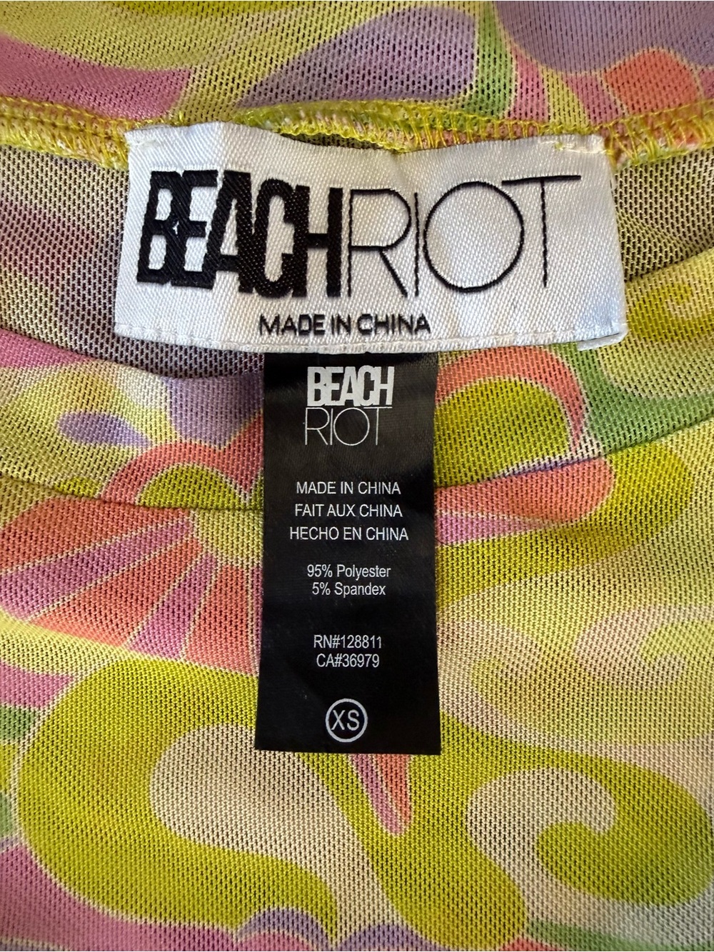 NWT Beach Riot Pastel Swirl Ruched Mini Dress/beach cover up meshed material - Picture 5 of 6